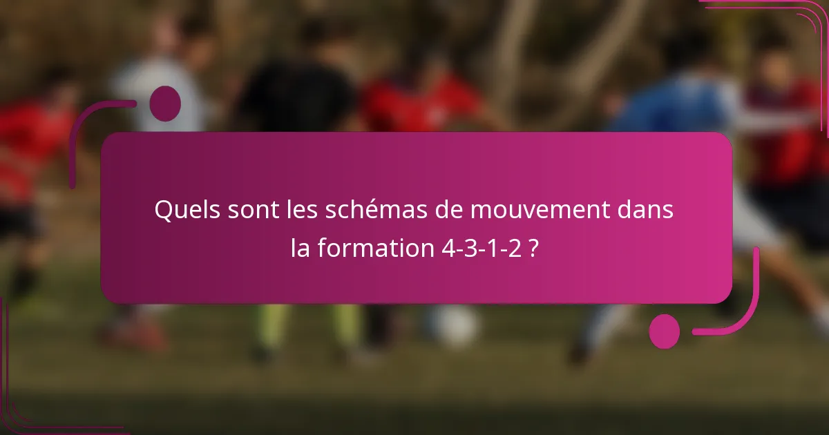 Quels sont les schémas de mouvement dans la formation 4-3-1-2 ?